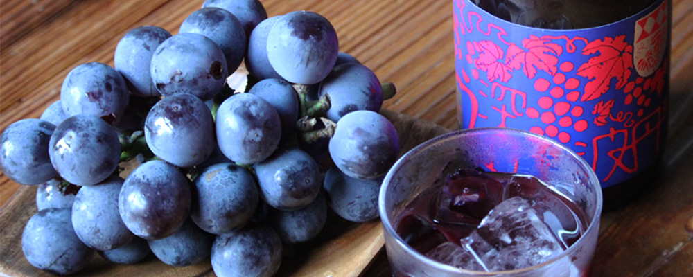 小鼓が造る、ぶどう、白ぶどう、梅、チョコレートのリキュール